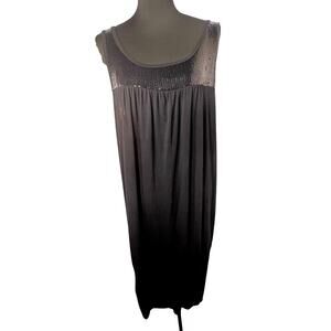 Jolie Women’s sequin tank knit midi stretch wide band hem FairyGoth band dress ￼